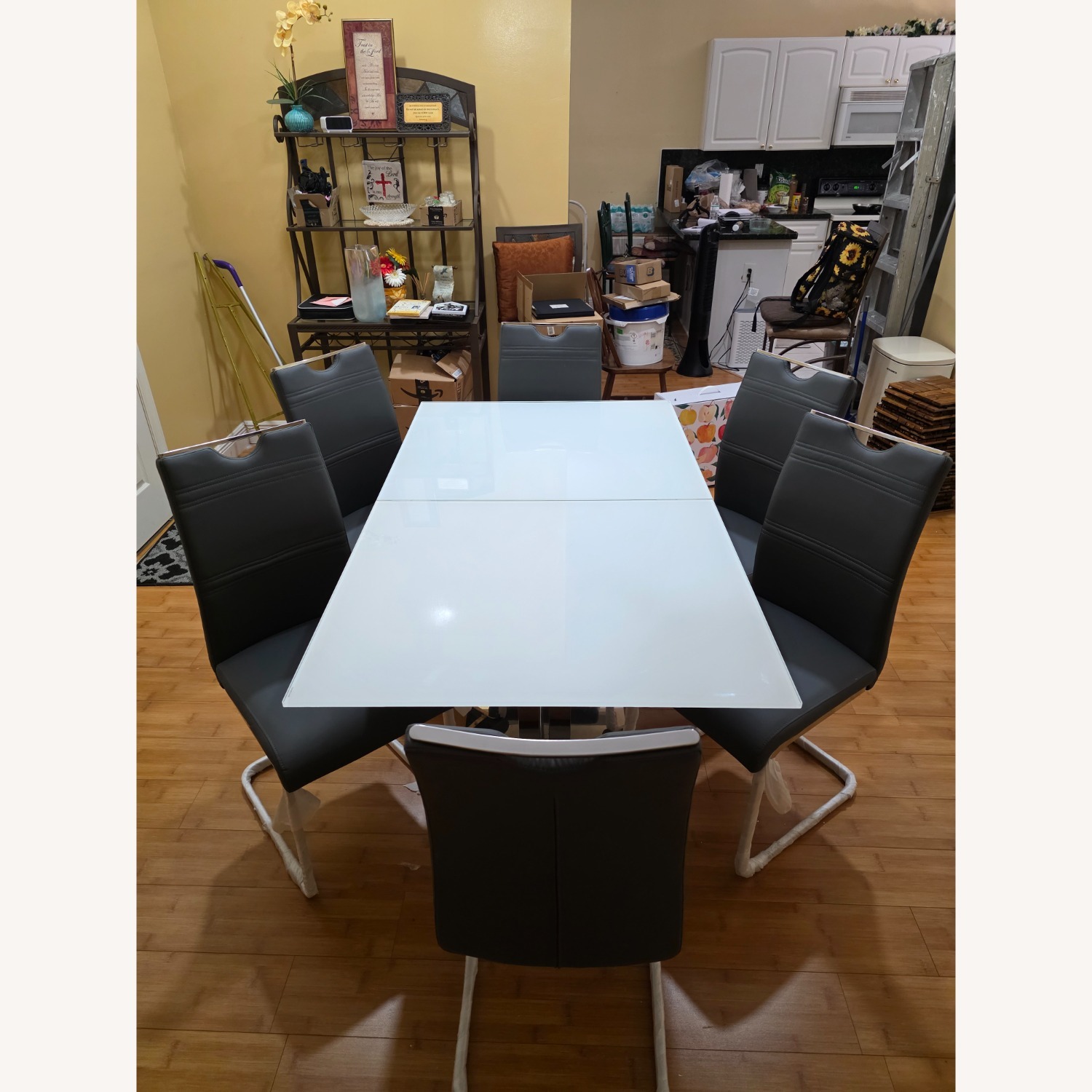 City Furniture Harley White Glass Rectangle Table - image-4