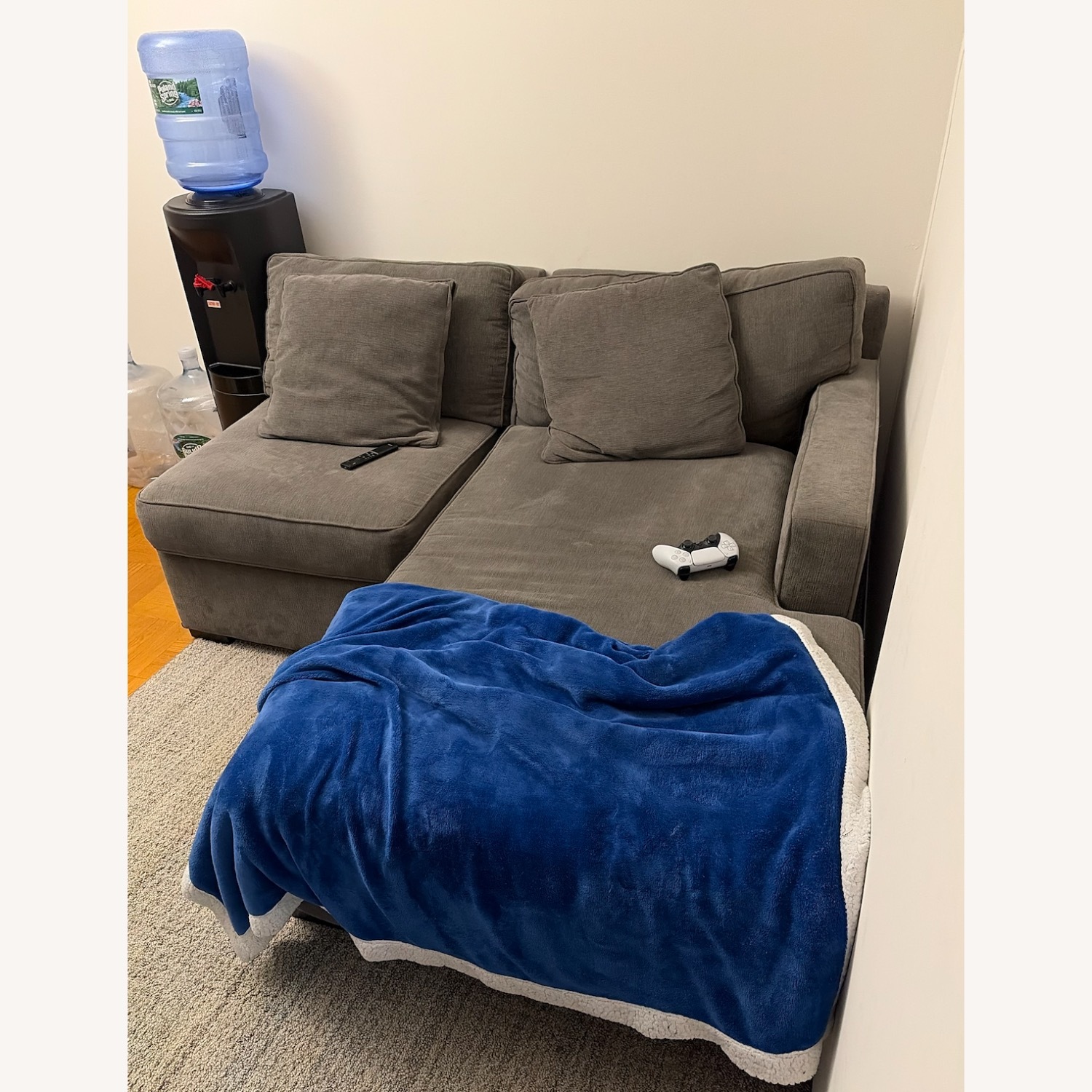 2-piece L Shaped Gray Couch - image-3
