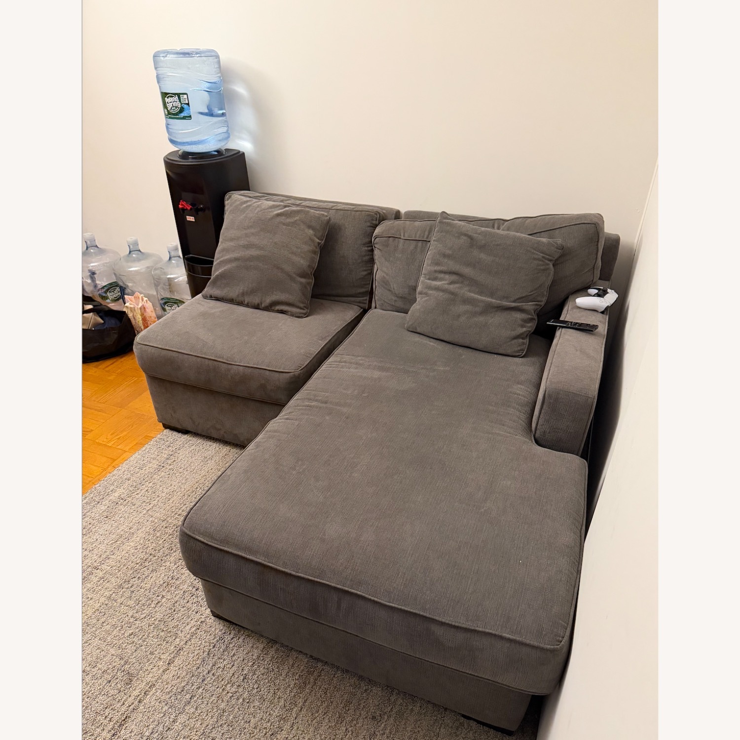 2-piece L Shaped Gray Couch - image-2