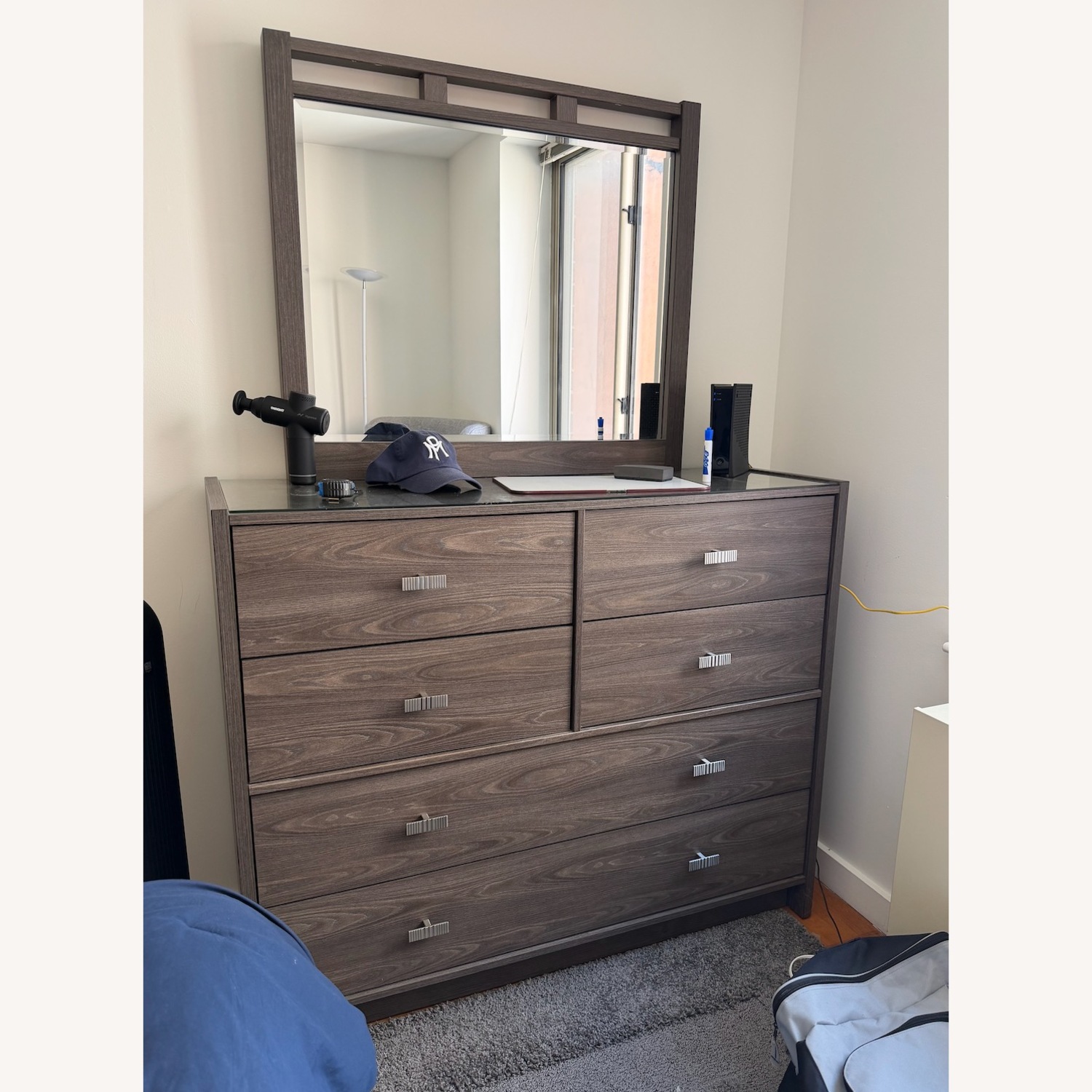 Dark Brown Wood Dresser - image-1