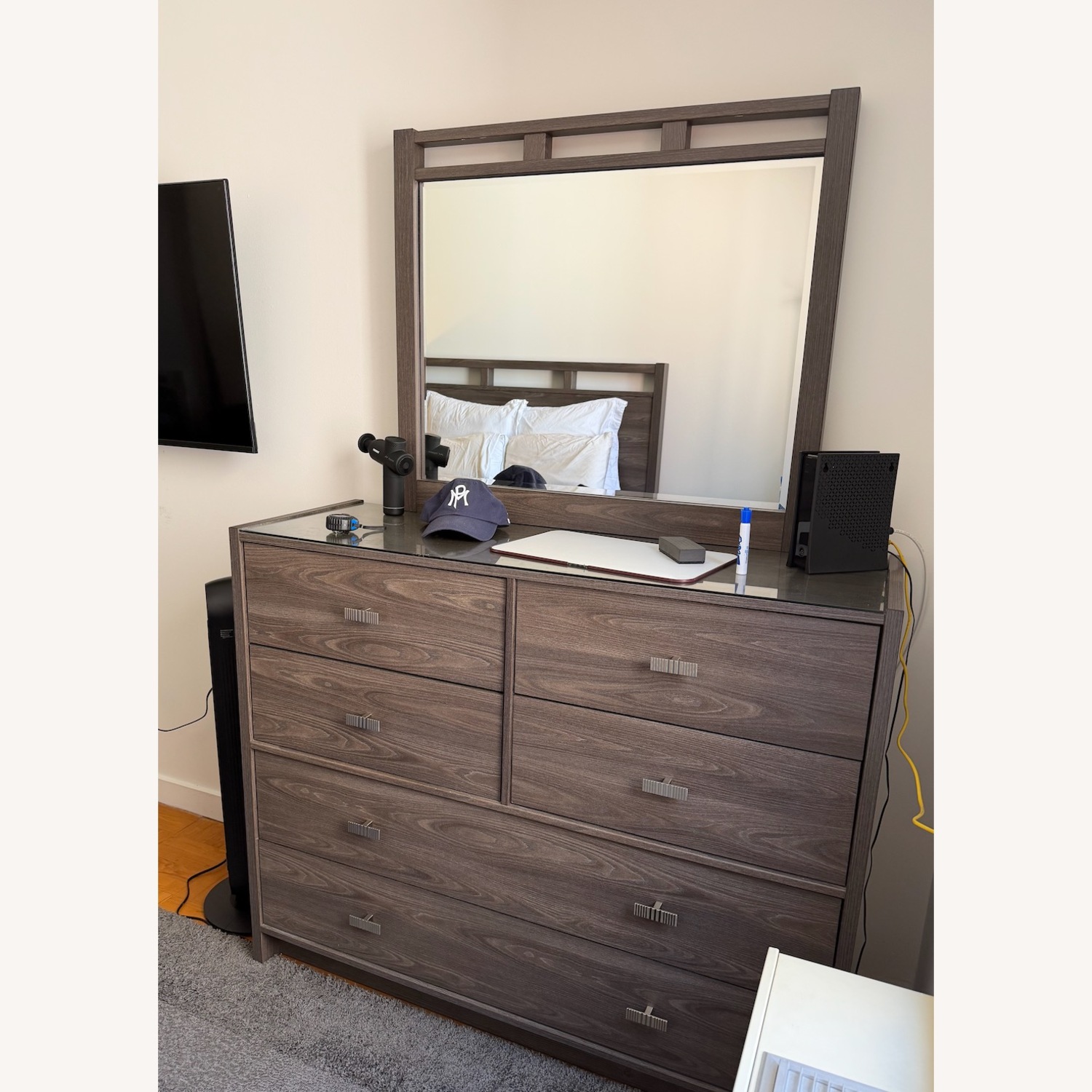 Dark Brown Wood Dresser - image-3