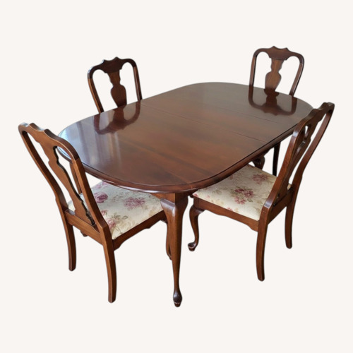 Used Vintage/Antique Finds Dark Brown Wood Dining Set for sale on AptDeco