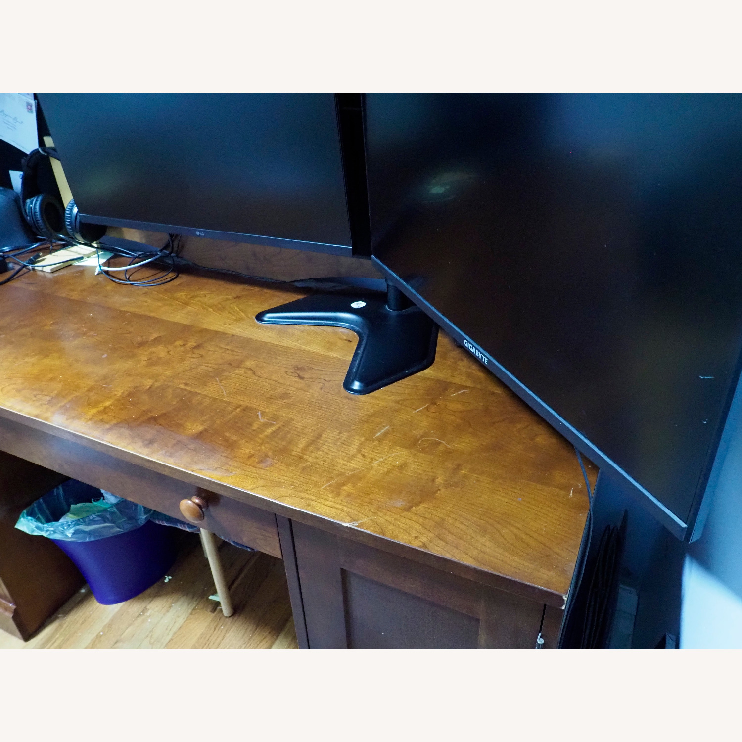 Ethan Allen British Classics Dark Brown Wood Desk - image-5