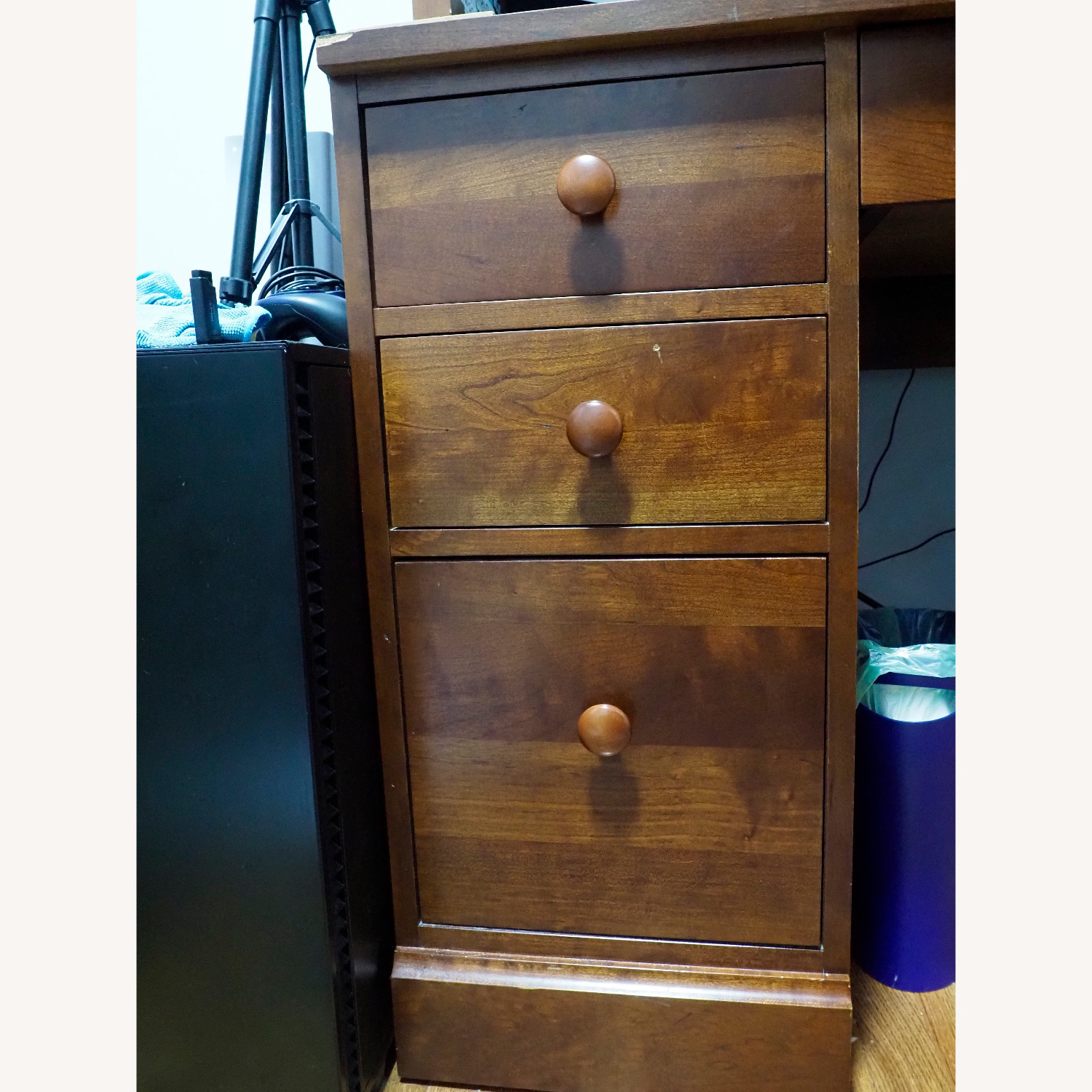 Ethan Allen British Classics Dark Brown Wood Desk - image-7
