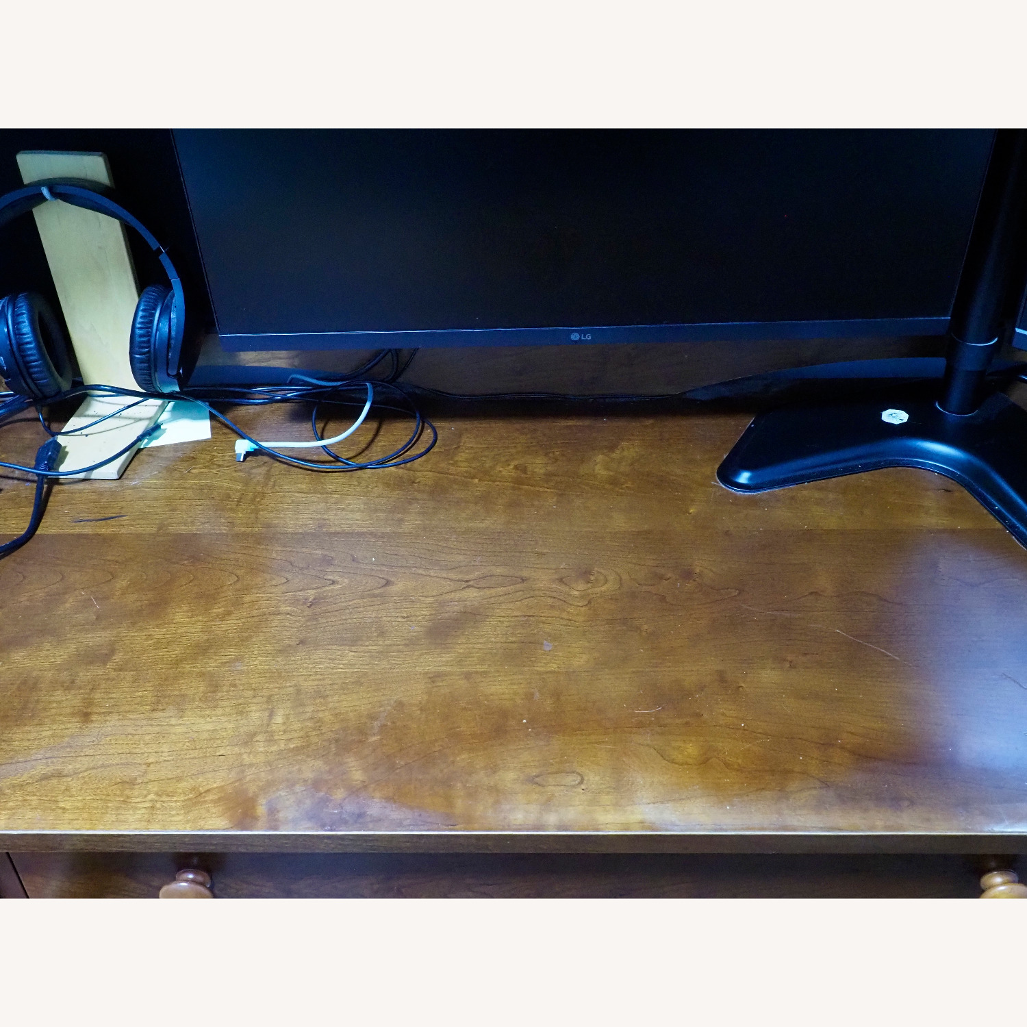 Ethan Allen British Classics Dark Brown Wood Desk - image-2