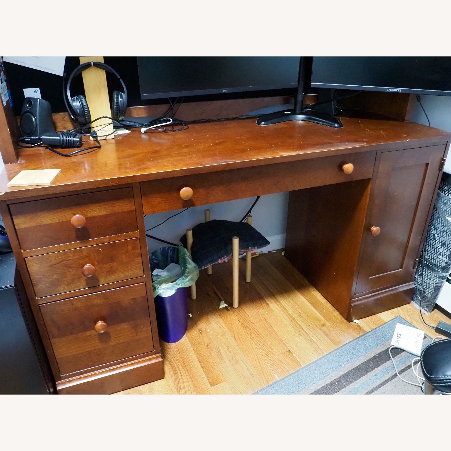 Ethan Allen British Classics Dark Brown Wood Desk - image-4