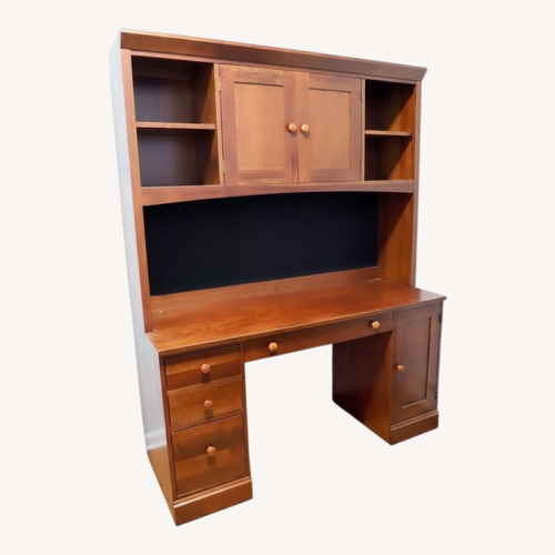 Used Ethan Allen British Classics Dark Brown Wood Desk for sale on AptDeco