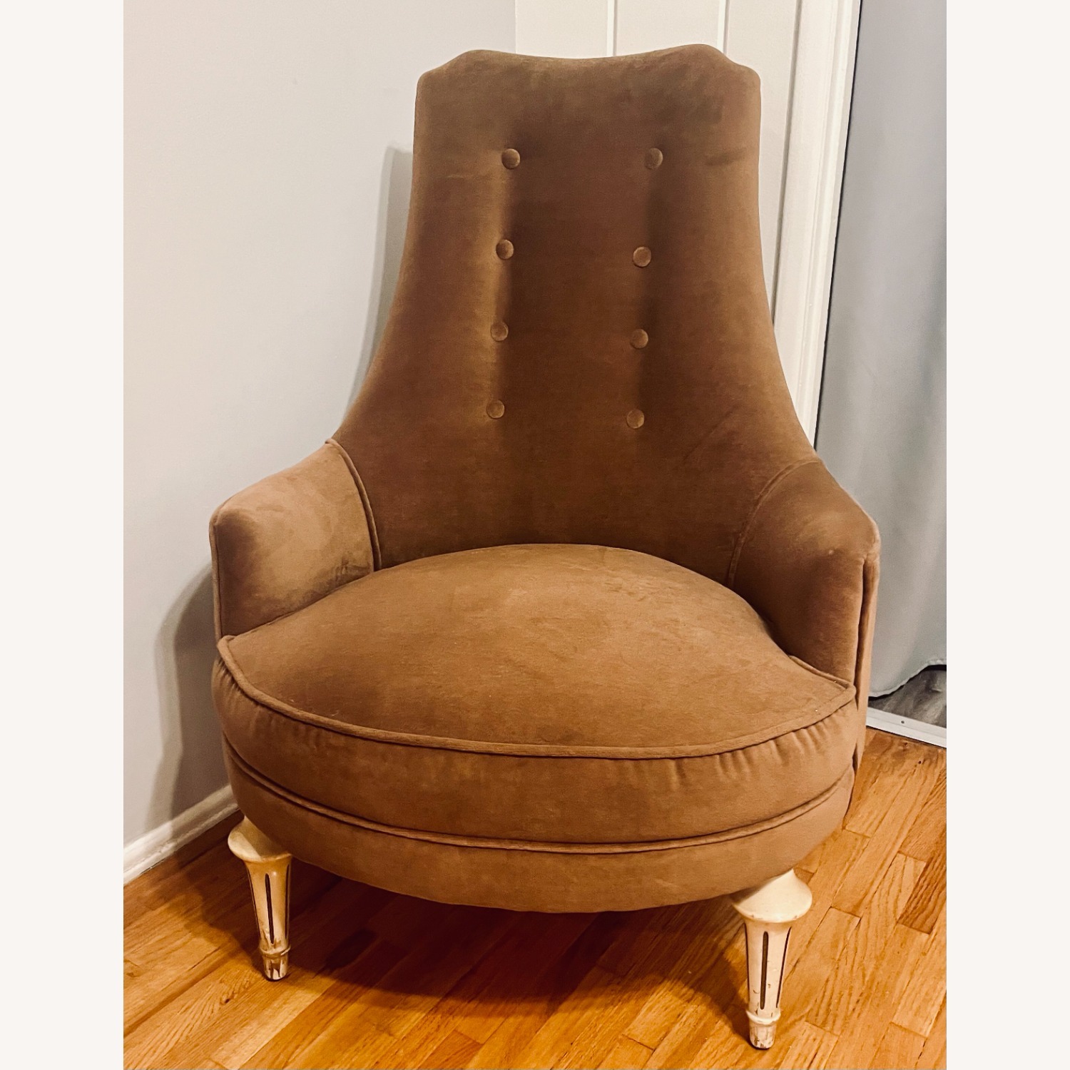 Dark Brown Victorian Slipper Chair - image-6