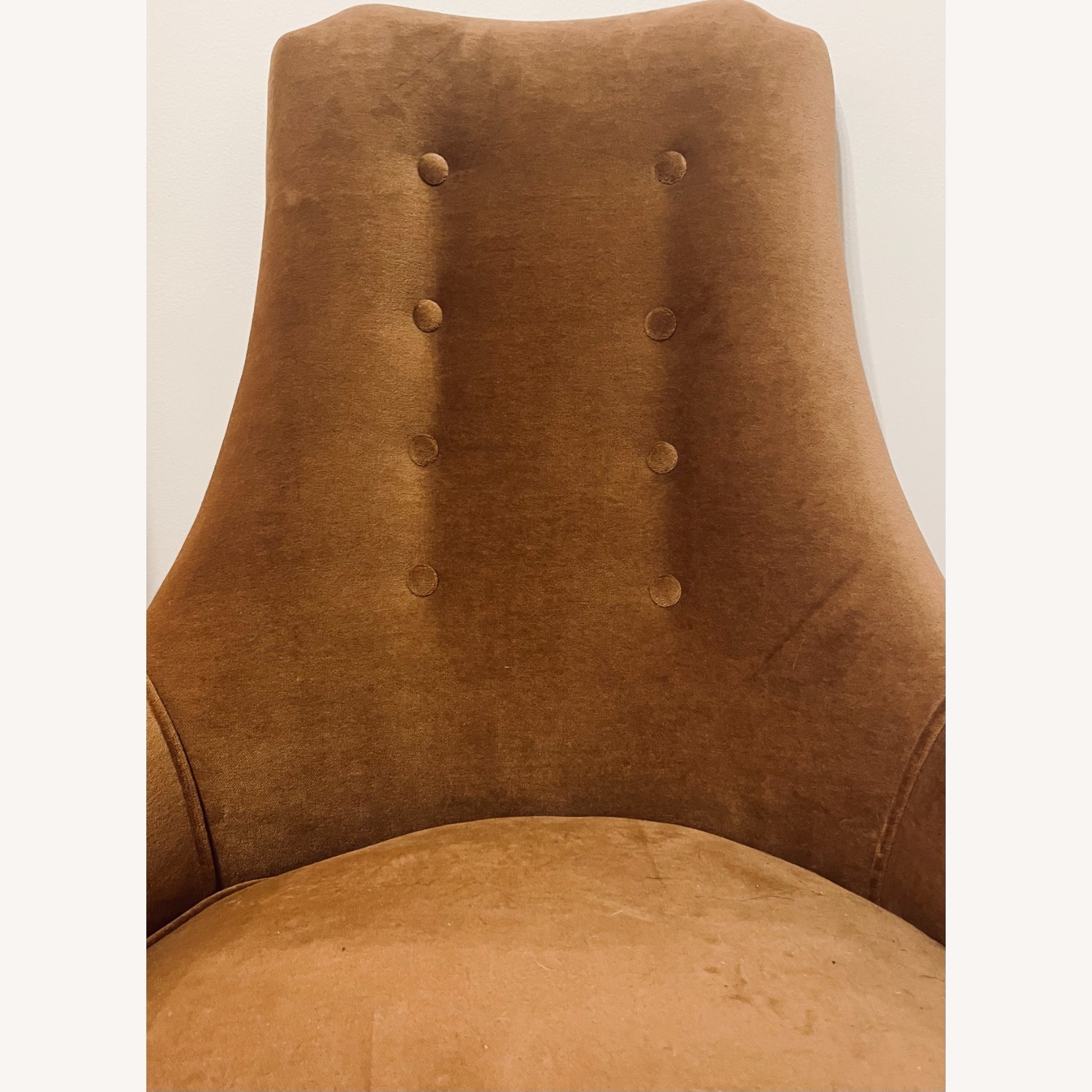 Dark Brown Victorian Slipper Chair - image-1