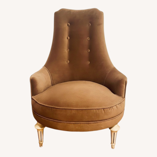 Used Dark Brown Victorian Slipper Chair for sale on AptDeco