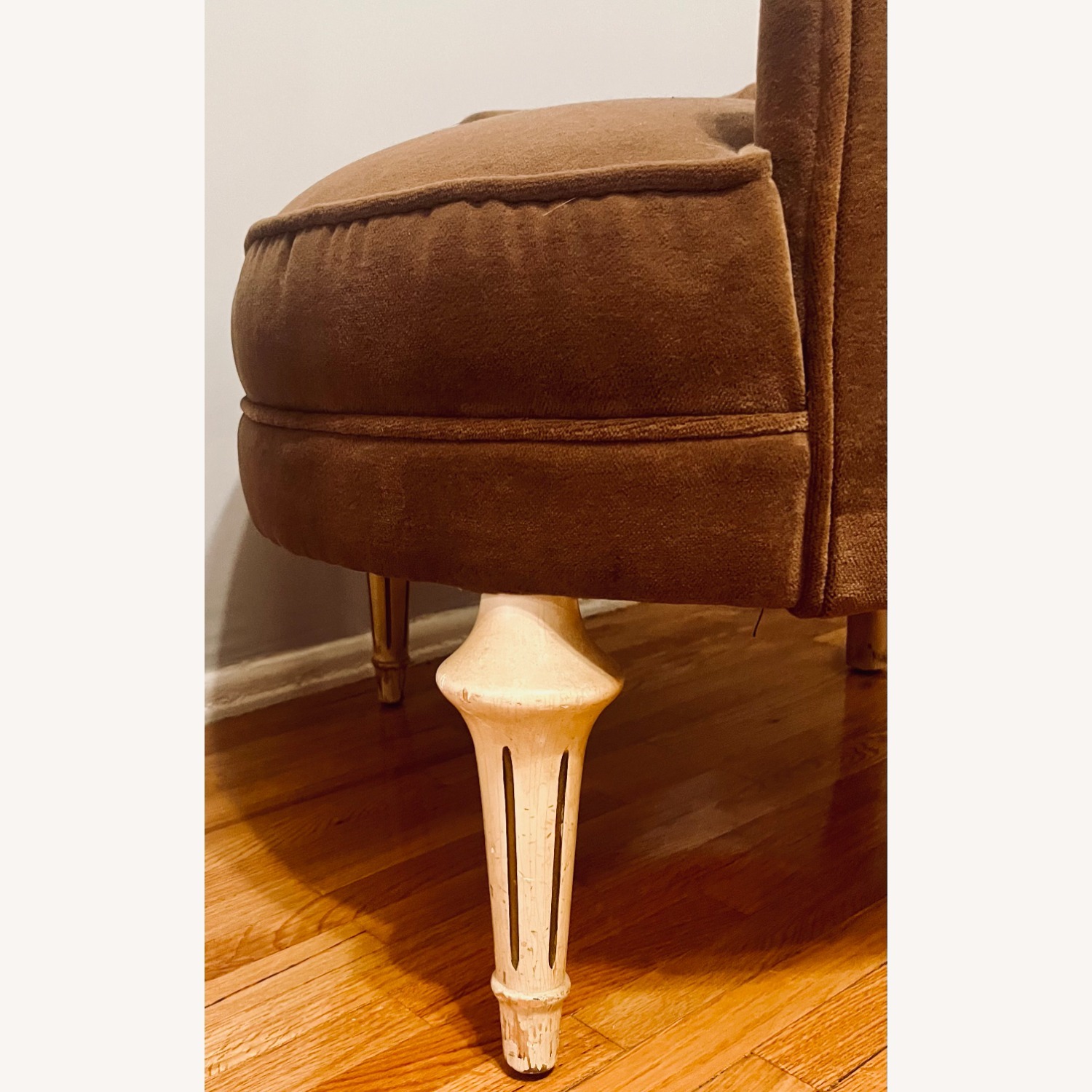Dark Brown Victorian Slipper Chair - image-4