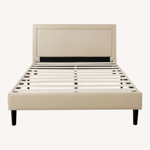 Used Amazon Zinus Natural Wood Queen Bed for sale on AptDeco