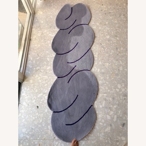 Used Okej Studio Squiggle Purple Wool Runner Rug 3' x 8' for sale on AptDeco
