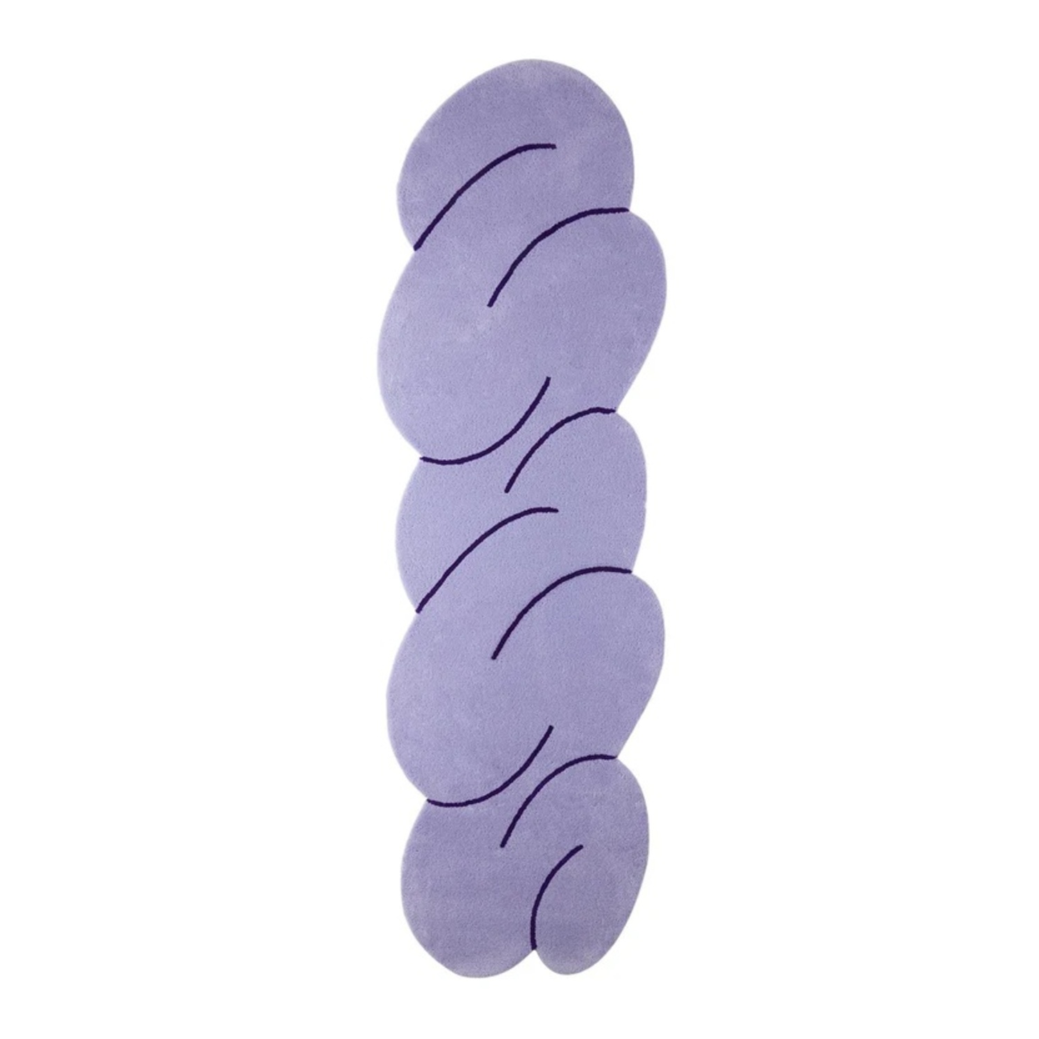 Okej Studio Squiggle Purple Wool Runner Rug 3' x 8' - image-4