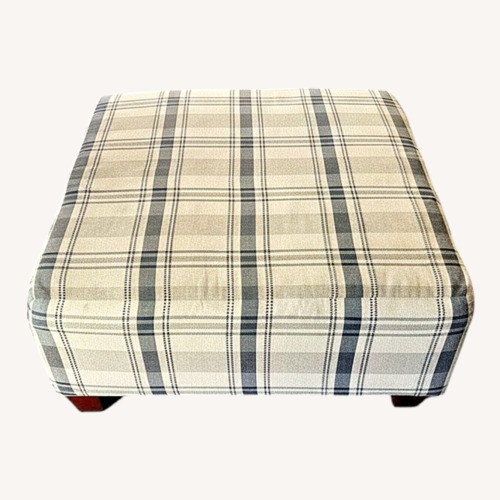 Used McGee and Co White Fabric Ottoman for sale on AptDeco
