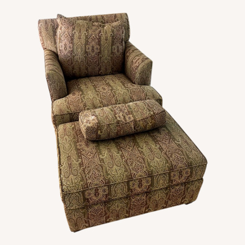 Used Paisl Sage Fabric Chair Ottoman  for sale on AptDeco