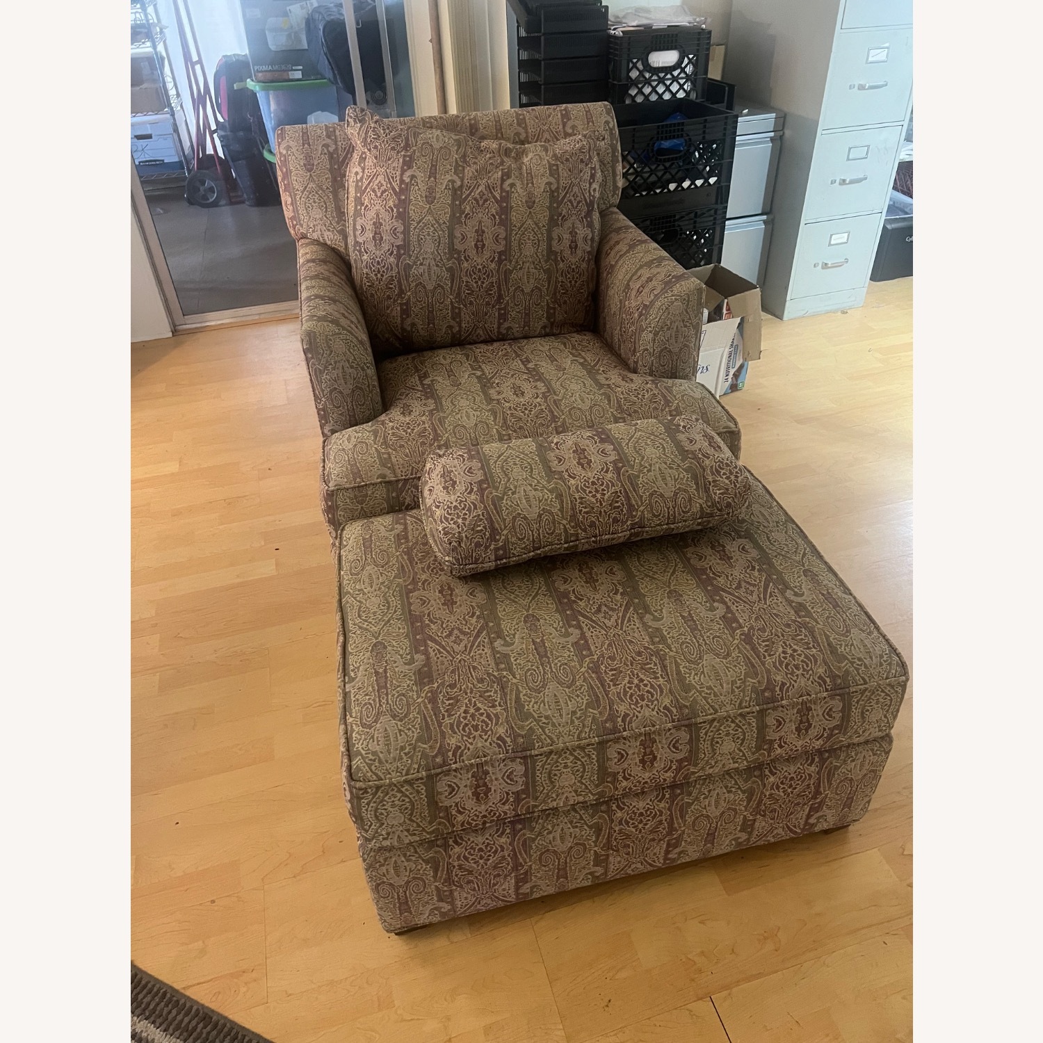 Paisl Sage Fabric Chair Ottoman  - image-1