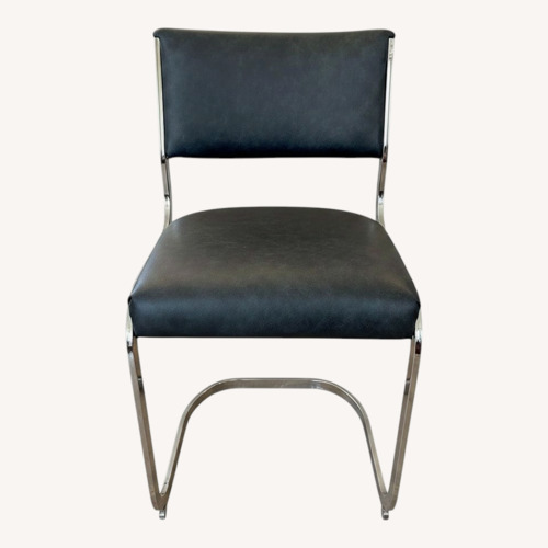 Used Modern Chrome and Black Bar Stool for sale on AptDeco