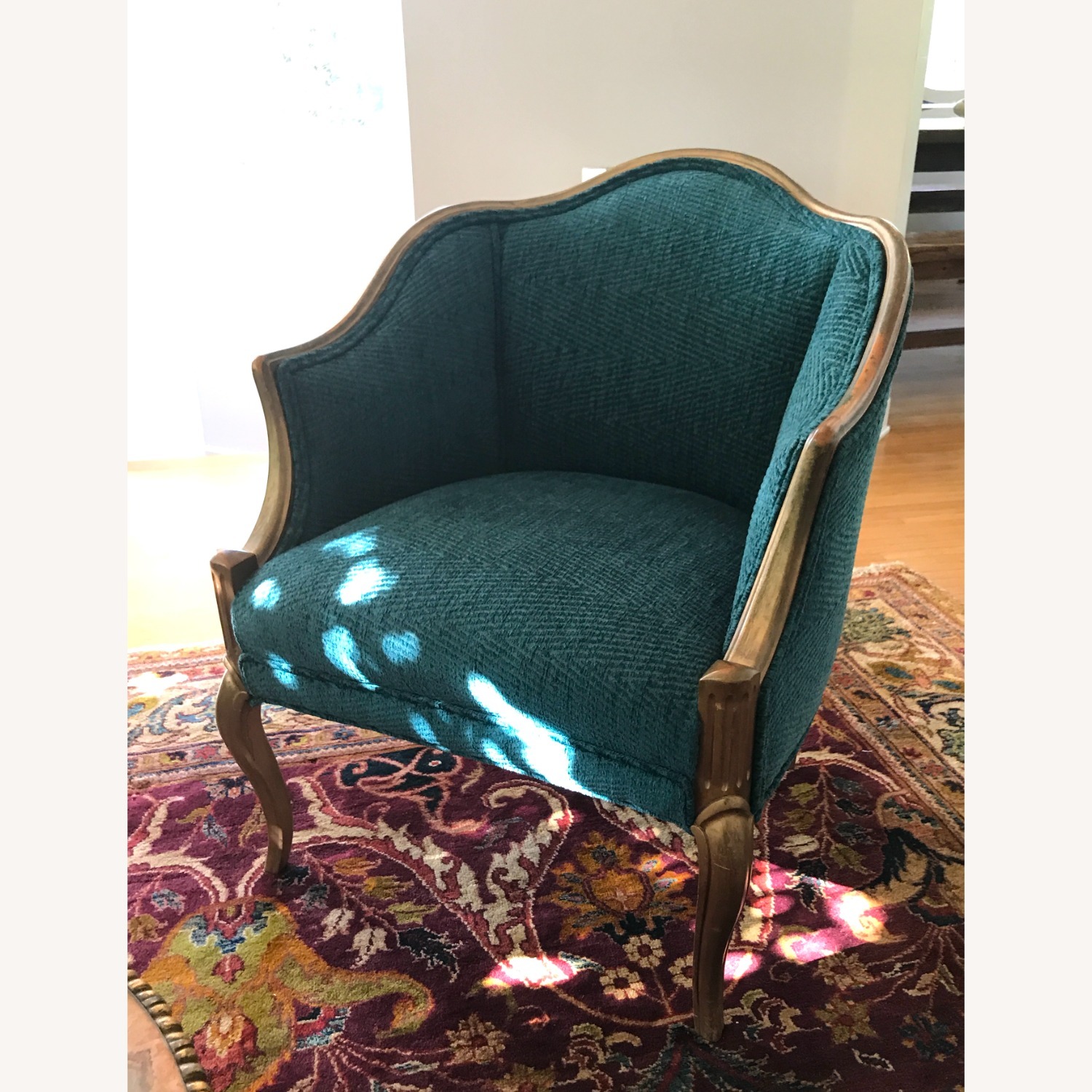 Vintage/Antique Finds Blue Wood Armchairs - image-4
