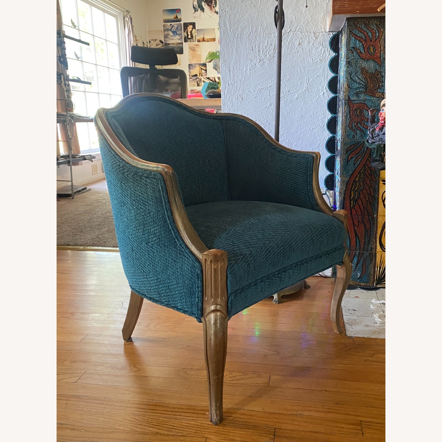 Vintage/Antique Finds Blue Wood Armchairs - image-3