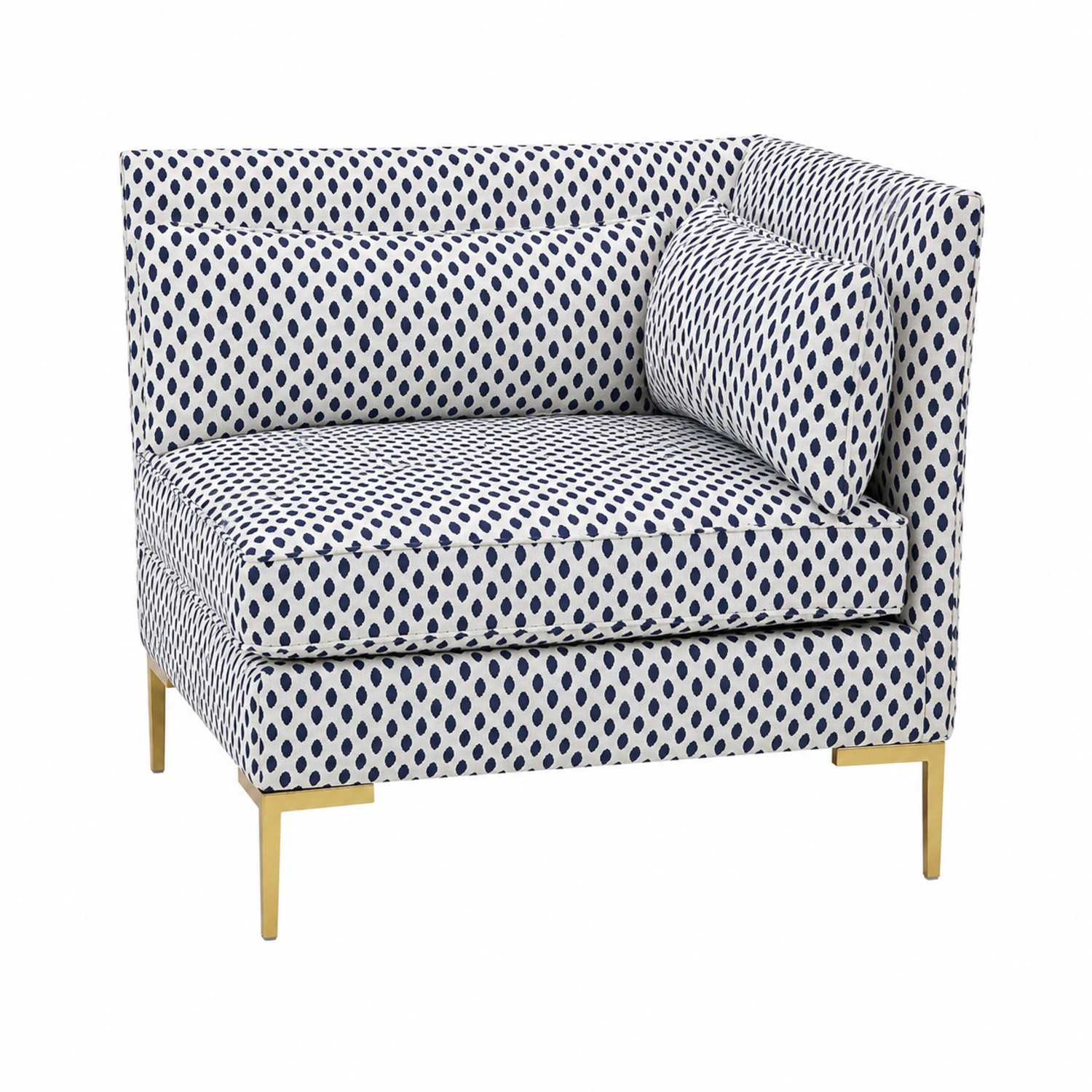 One Kings Lane Marceau Corner Chair – Navy & White - image-4