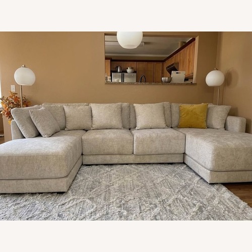 Used Crate & Barrel Gather Deep 3-Piece U-Shaped Sectional Sofa with Double Chaise Lounge for sale on AptDeco