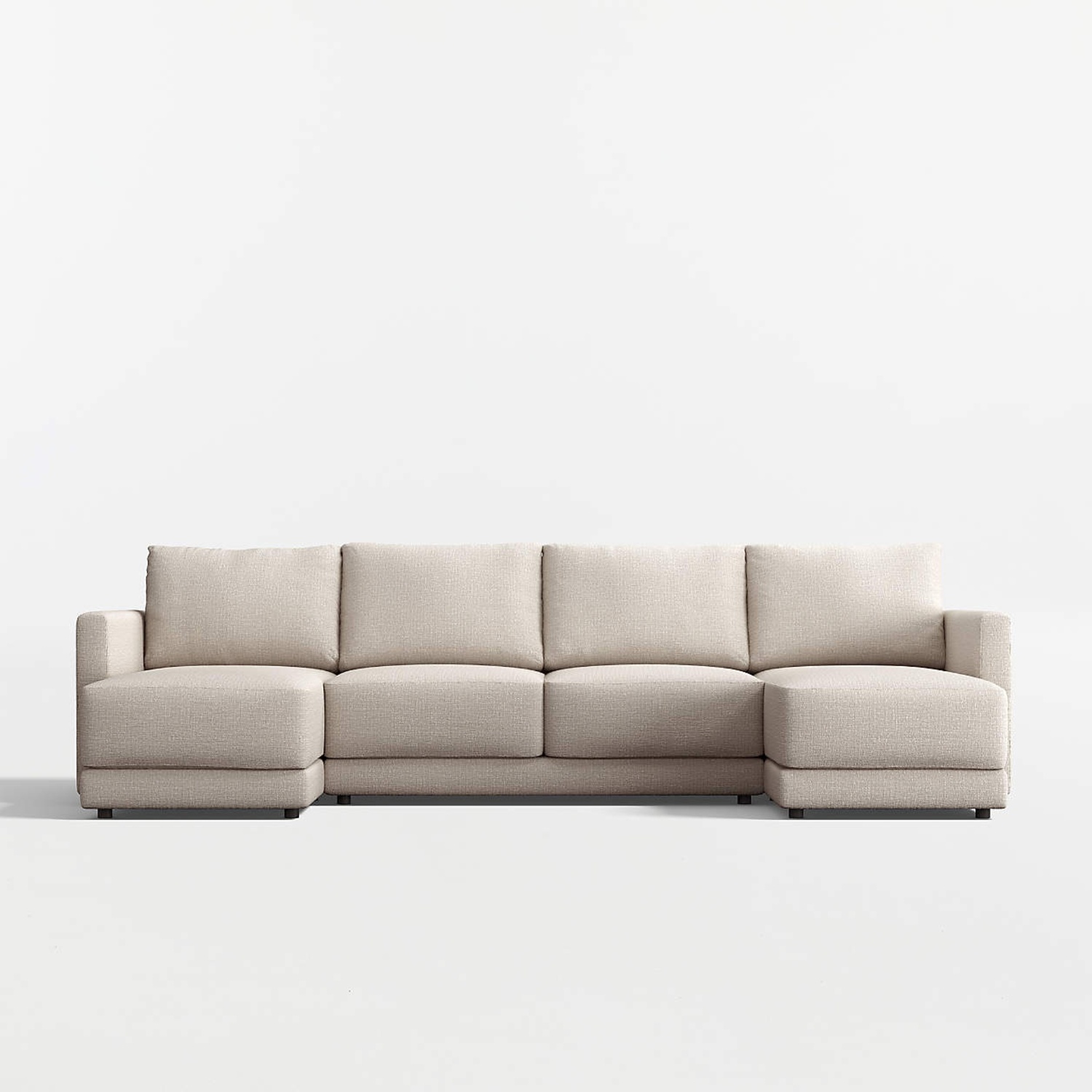 Crate & Barrel Gather Deep 3-Piece U-Shaped Sectional Sofa with Double Chaise Lounge - image-4