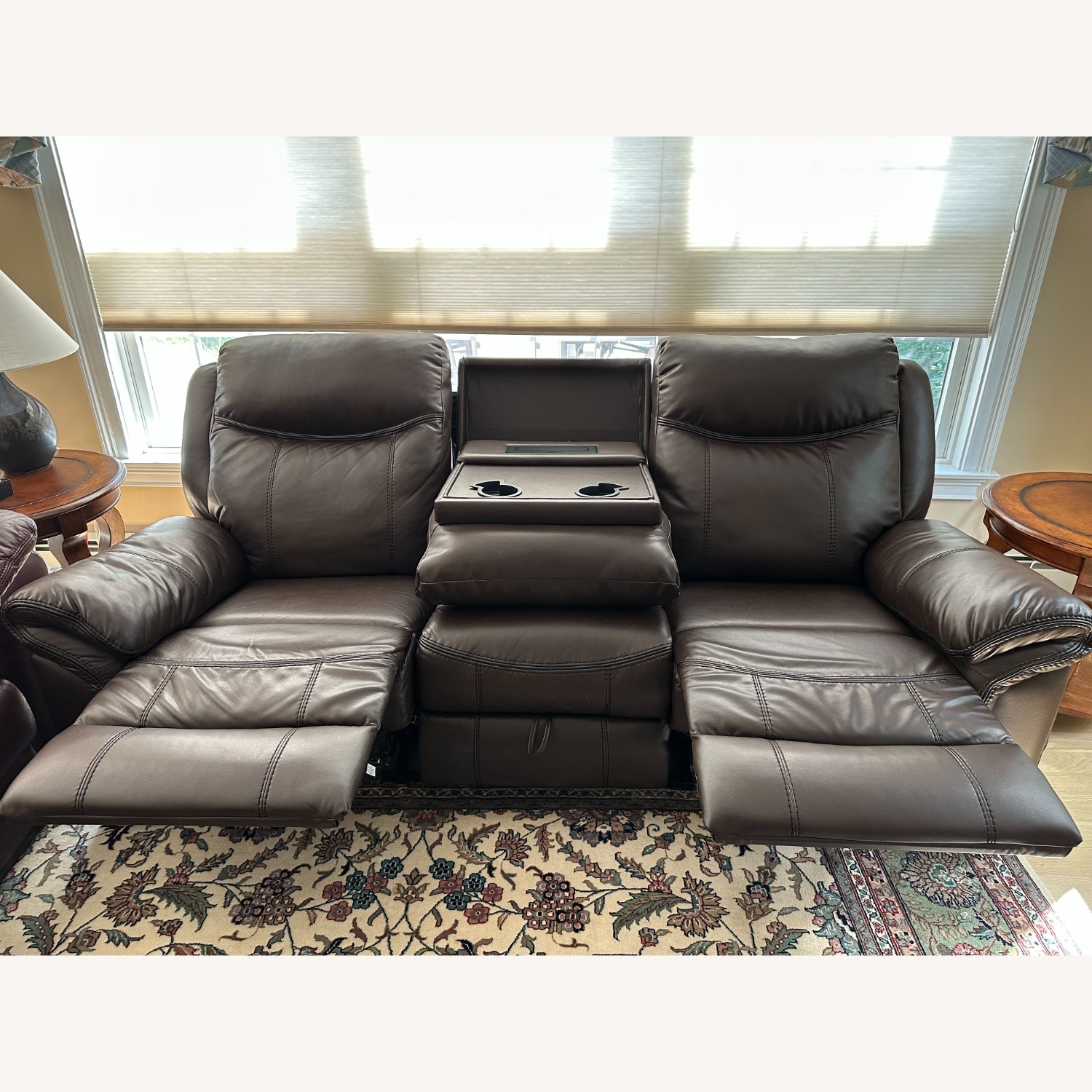 Raymour & Flanigan Dark Brown 3+ Seater Sofa - image-5
