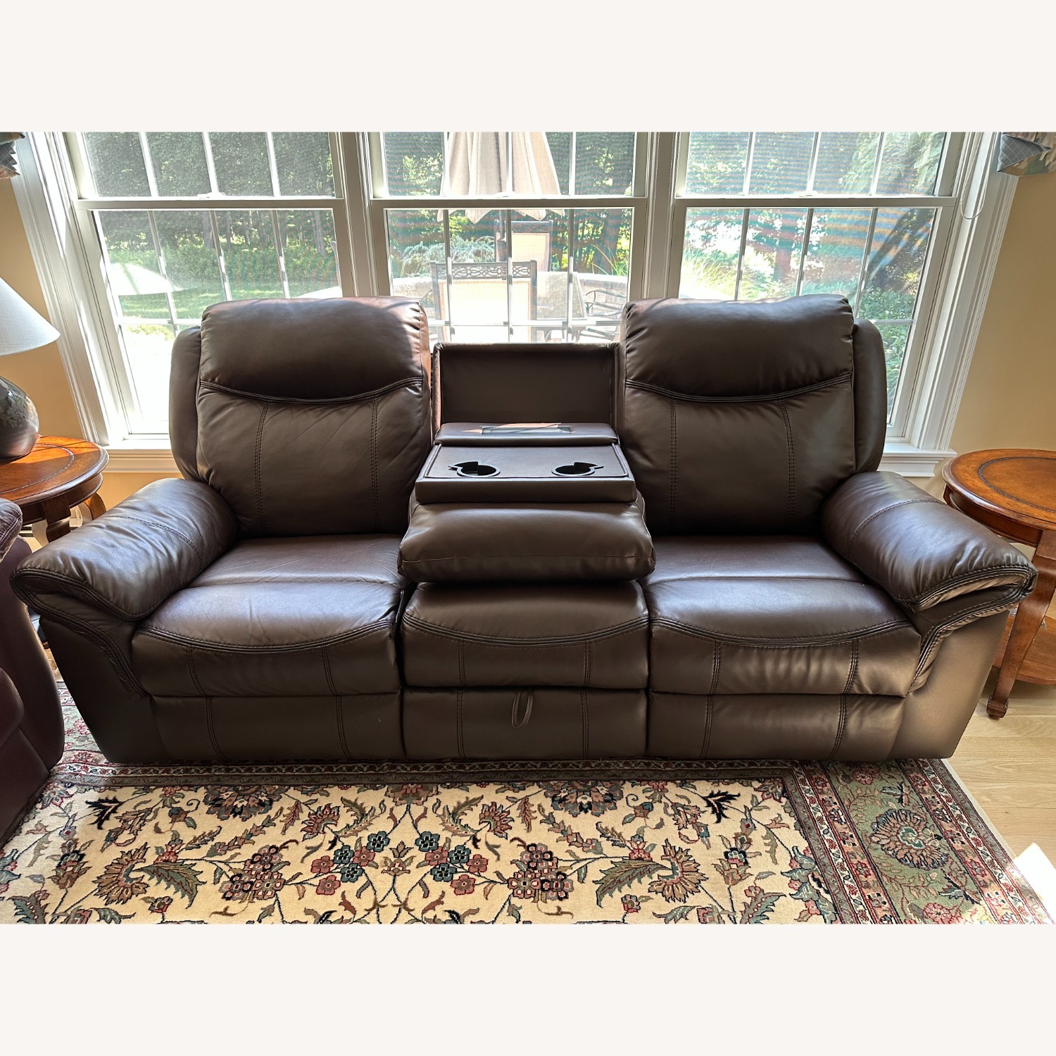 Raymour & Flanigan Dark Brown 3+ Seater Sofa - image-3