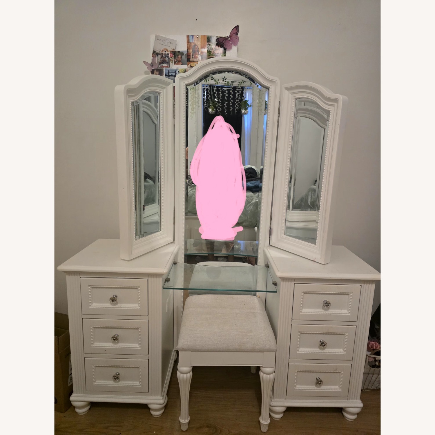 White Wood Dresser - image-5
