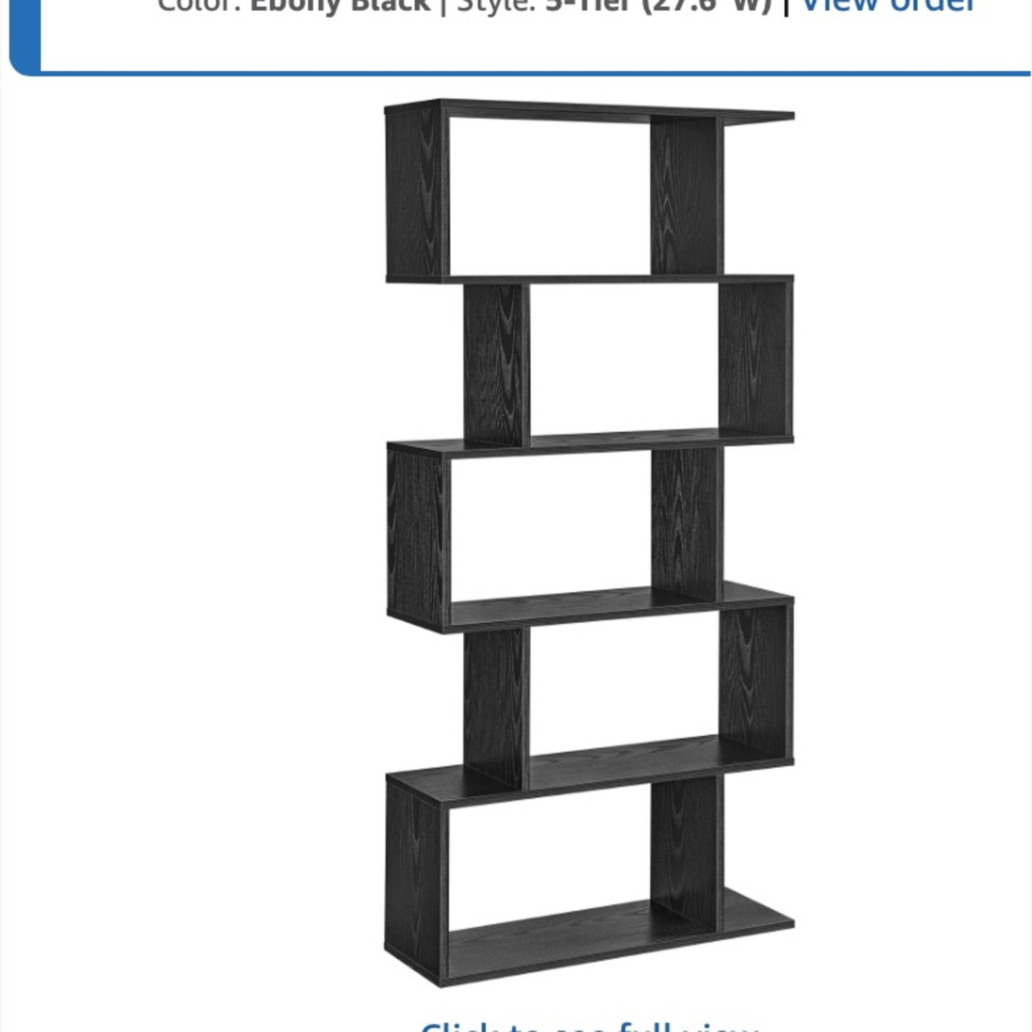 Black Wood Modern Bookcase - image-1