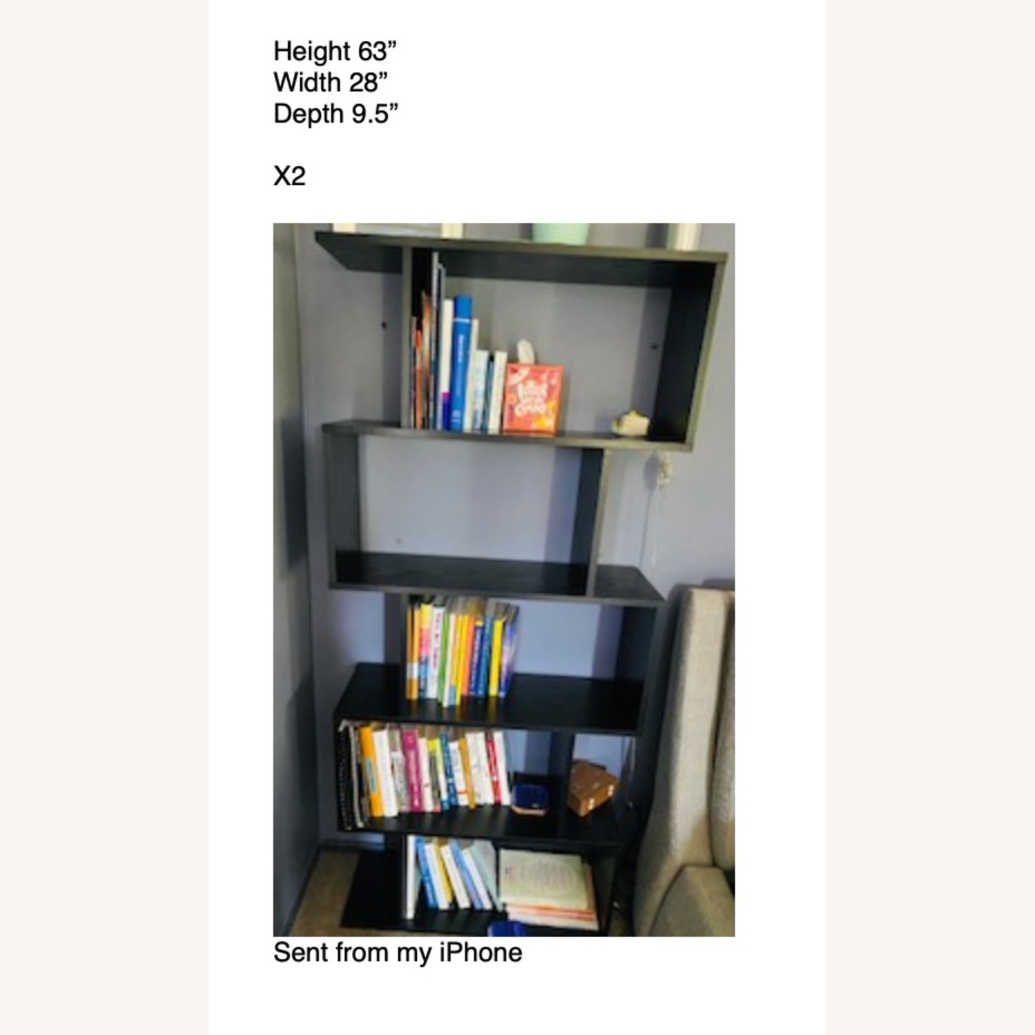 Black Wood Modern Bookcase - image-4