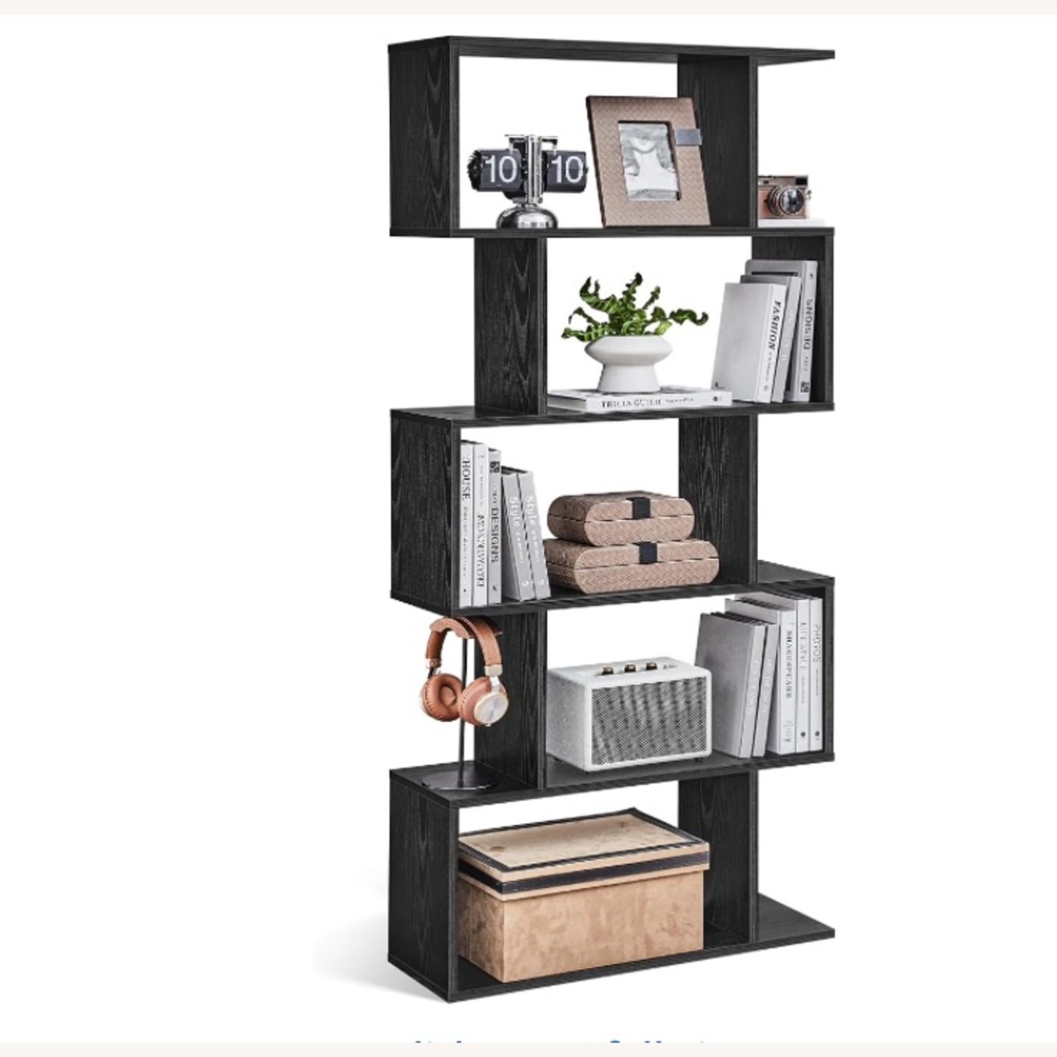 Black Wood Modern Bookcase - image-3