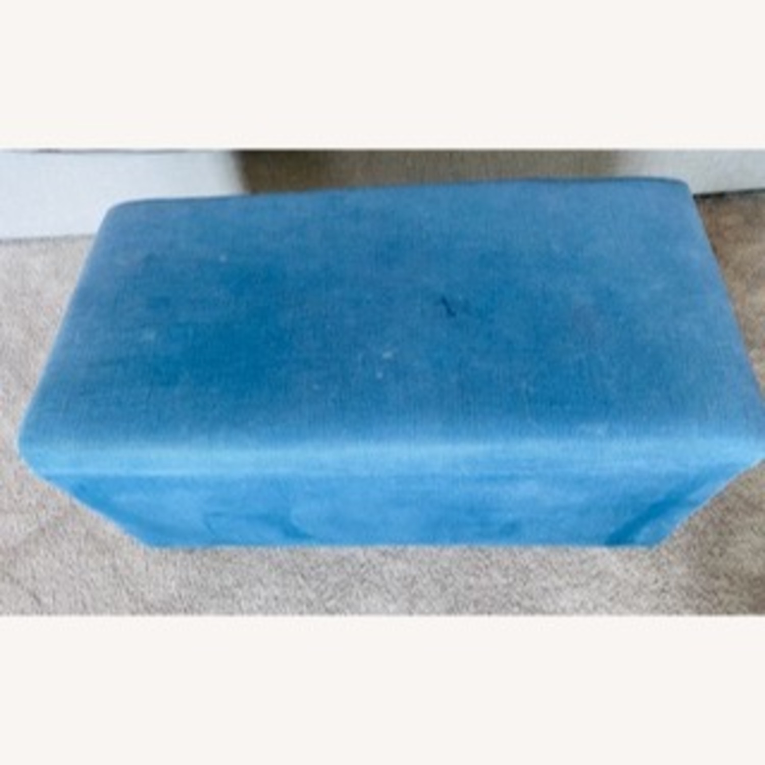 Blue Fabric Storage Ottoman - image-4