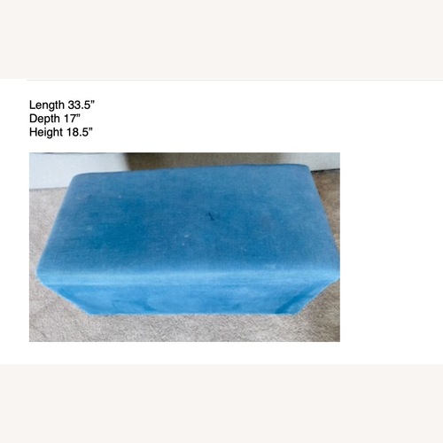 Used Blue Fabric Storage Ottoman for sale on AptDeco