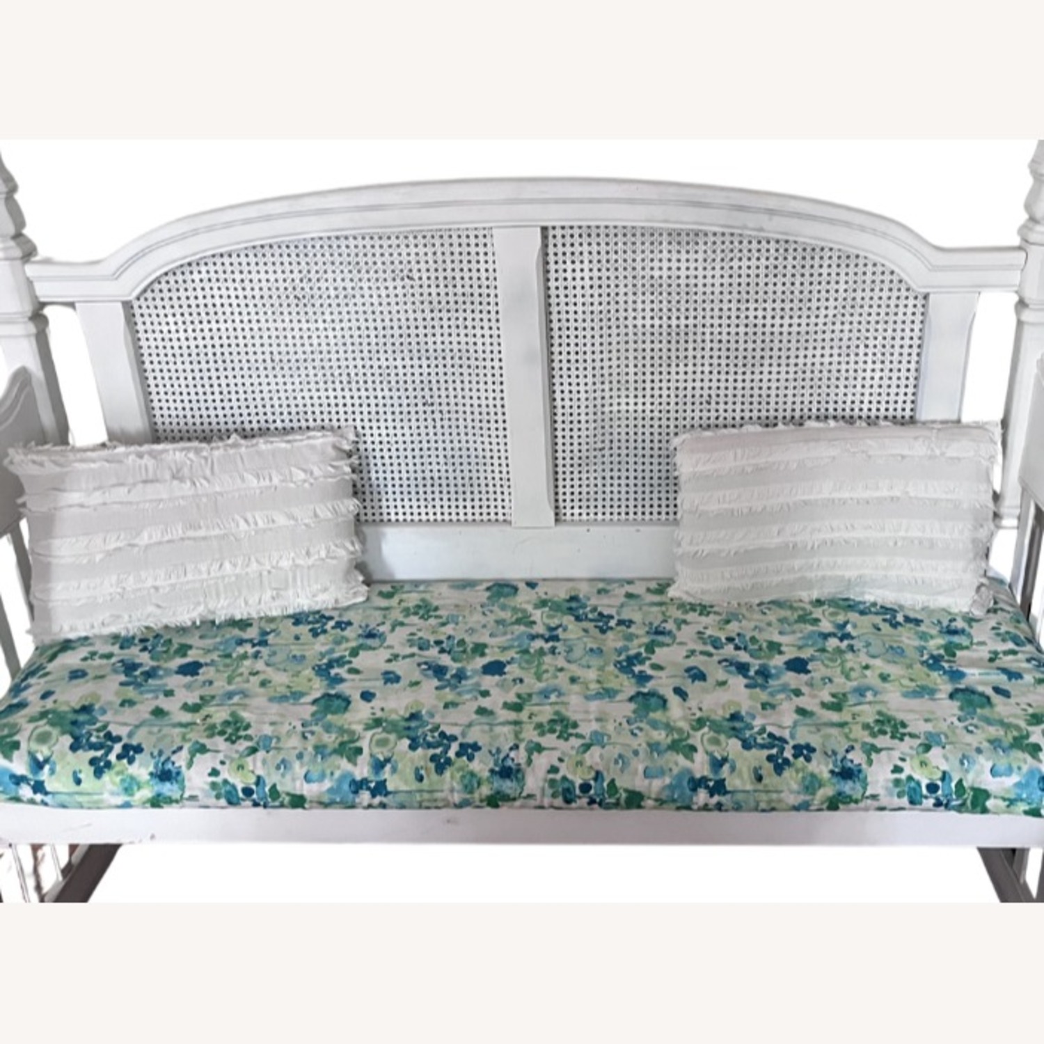 Vintage/Antique Finds White Headboard Bench - image-3
