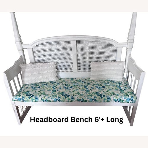 Used Vintage/Antique Finds White Headboard Bench for sale on AptDeco