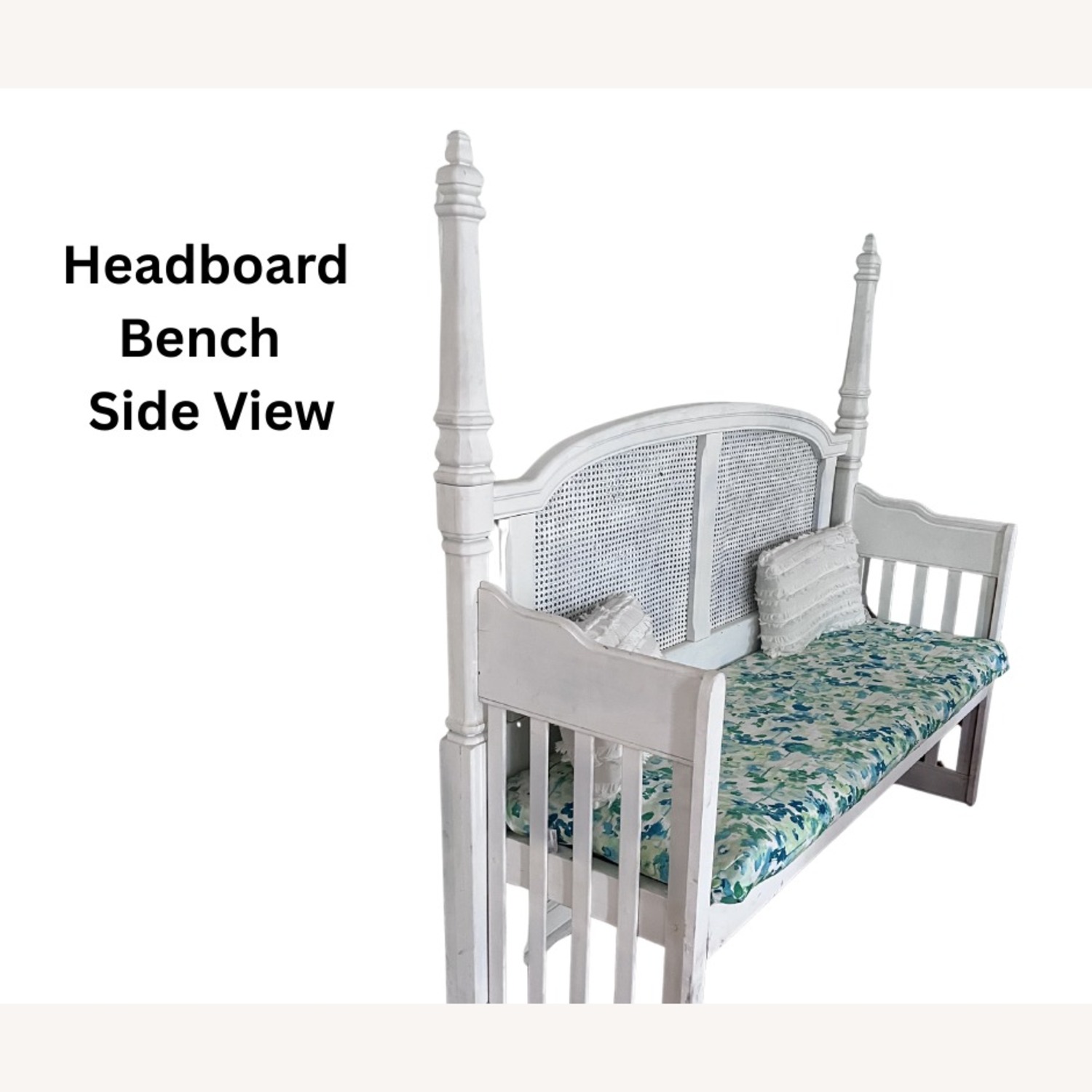 Vintage/Antique Finds White Headboard Bench - image-2