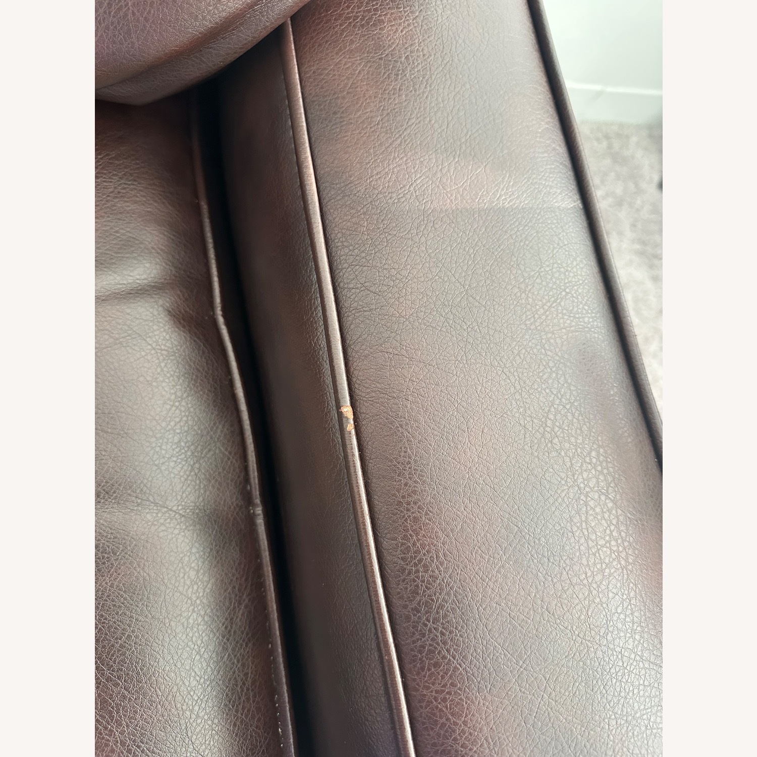 Dark Brown Leather 2 Seater Sofa - image-4