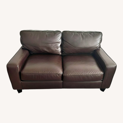 Used Dark Brown Leather 2 Seater Sofa for sale on AptDeco