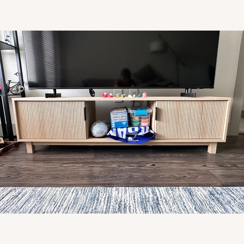 Used Natural Wood Media Storage for sale on AptDeco