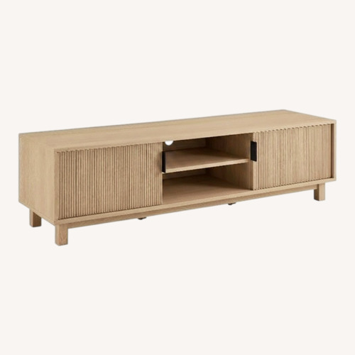 Used Natural Wood Media Storage for sale on AptDeco