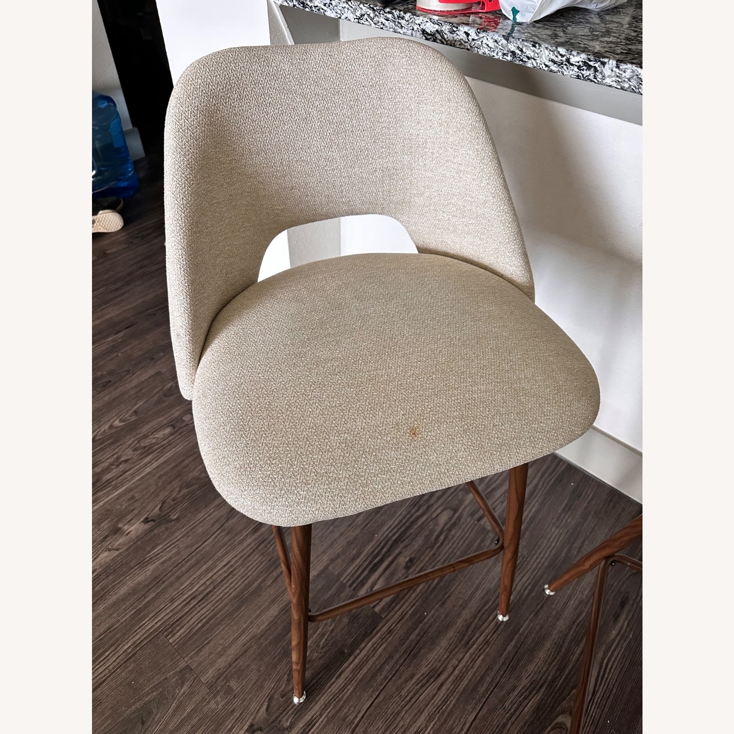 White Fabric Stool - image-2