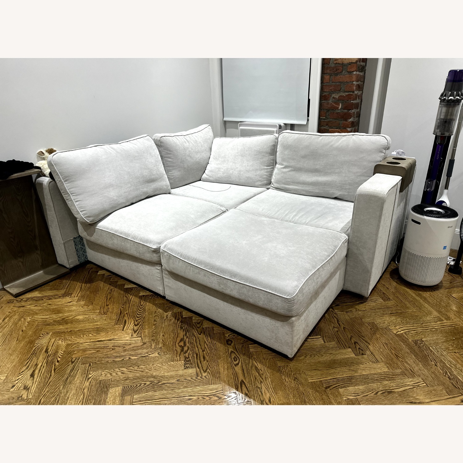LoveSac Light Gray Fabric 4 Piece Sectional - image-2