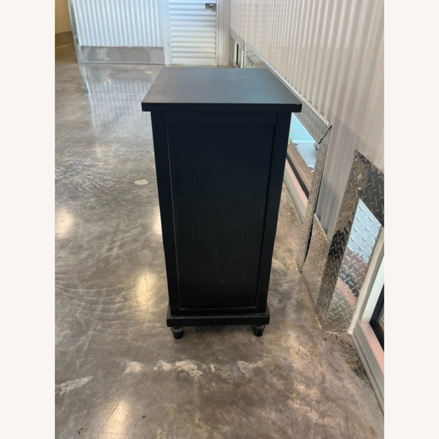Black Wicker Nightstand - image-3