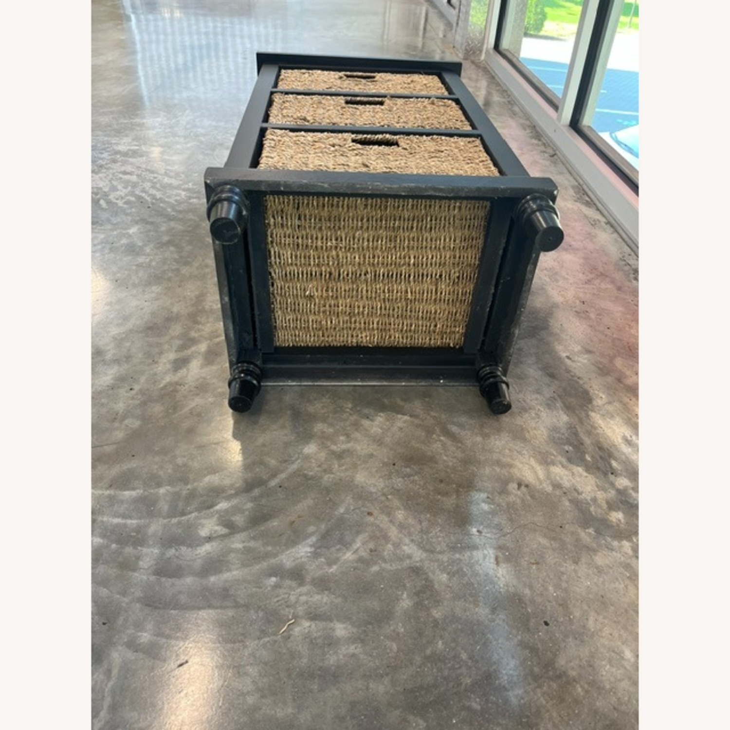 Black Wicker Nightstand - image-5