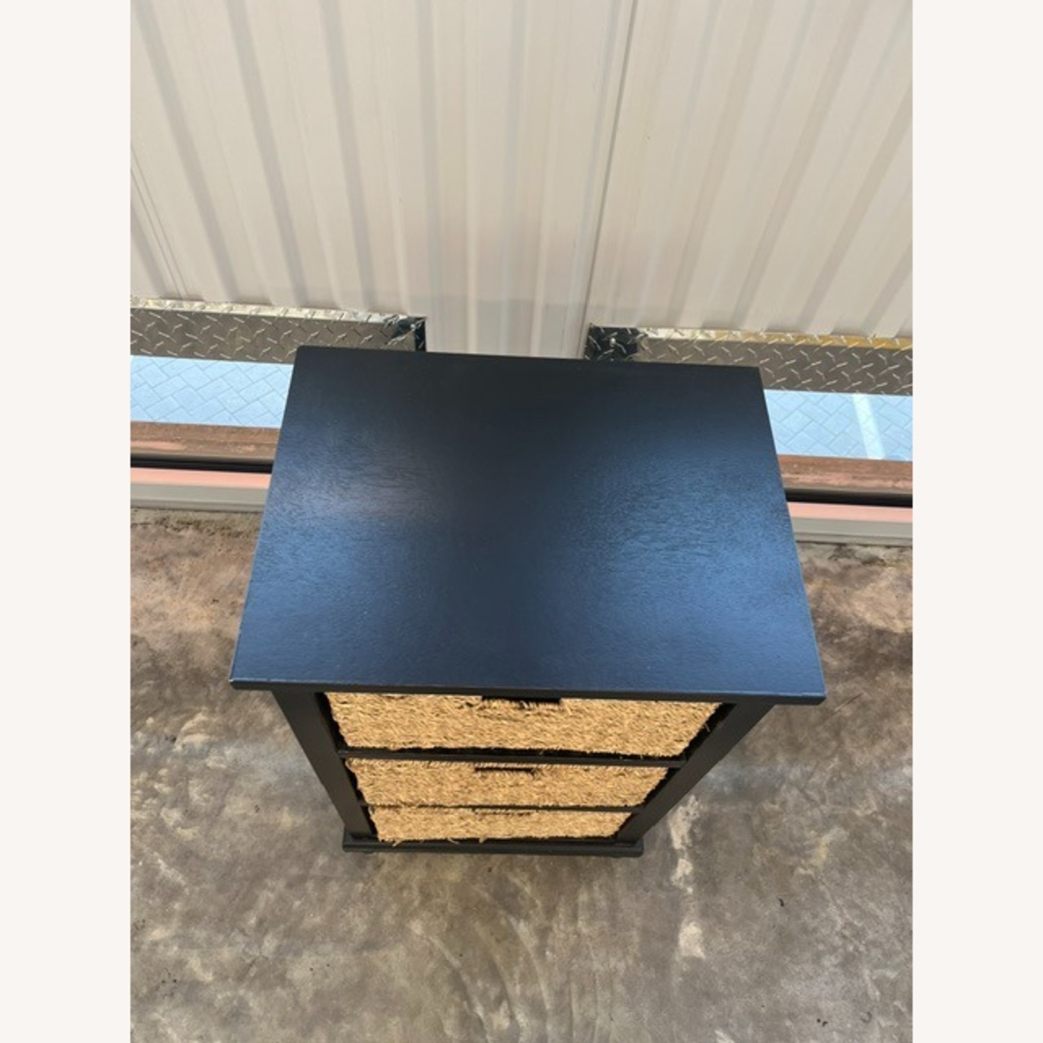 Black Wicker Nightstand - image-2