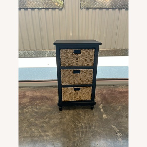 Used Black Wicker Nightstand for sale on AptDeco