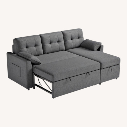 Used VANACC Linen Pull Out Sofa Bed for sale on AptDeco