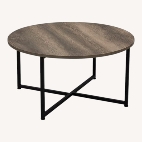 Used Household Essentials Jamestown Round Coffee Table for sale on AptDeco